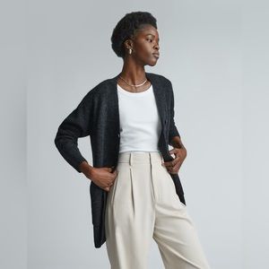Everlane oversized alpaca cardigan in olive